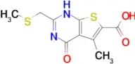 5-methyl-2-[(methylsulfanyl)methyl]-4-oxo-1H,4H-thieno[2,3-d]pyrimidine-6-carboxylic acid