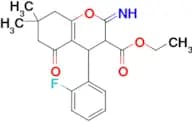 Ethyl 4-(2-fluorophenyl)-2-imino-7,7-dimethyl-5-oxo-3,4,5,6,7,8-hexahydro-2H-1-benzopyran-3-carbox…