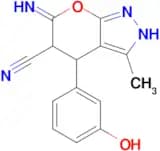4-(3-hydroxyphenyl)-6-imino-3-methyl-2H,4H,5H,6H-pyrano[2,3-c]pyrazole-5-carbonitrile