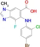 5-((4-Bromo-2-chlorophenyl)amino)-4-fluoro-1-methyl-1H-benzo[d]imidazole-6-carboxylic acid