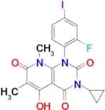3-Cyclopropyl-1-(2-fluoro-4-iodophenyl)-5-hydroxy-6,8-dimethylpyrido[2,3-d]pyrimidine-2,4,7(1H,3H,…