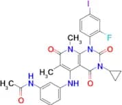 N-(3-(3-cyclopropyl-1-(2-fluoro-4-iodophenyl)-6,8-dimethyl-2,4,7-trioxo-1,2,3,4,7,8-hexahydropyrid…