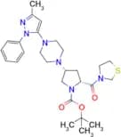 (2R,4R)-tert-butyl 4-(4-(3-methyl-1-phenyl-1H-pyrazol-5-yl)piperazin-1-yl)-2-(thiazolidine-3-carbo…