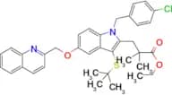 Ethyl 3-(3-(tert-butylthio)-1-(4-chlorobenzyl)-5-(quinolin-2-ylmethoxy)-1H-indol-2-yl)-2,2-dimethy…