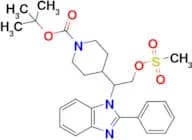 Tert-butyl 4-(2-((methylsulfonyl)oxy)-1-(2-phenyl-1H-benzo[d]imidazol-1-yl)ethyl)piperidine-1-carb…