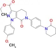 Ethyl 1-(4-methoxyphenyl)-7-oxo-6-(4-(2-oxopiperidin-1-yl)phenyl)-4,5,6,7-tetrahydro-1H-pyrazolo[3…