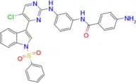 4-Amino-N-(3-((5-chloro-4-(1-(phenylsulfonyl)-1H-indol-3-yl)pyrimidin-2-yl)amino)phenyl)benzamide