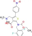 2-((2,6-Difluorobenzyl)(ethoxycarbonyl)amino)-4-((dimethylamino)methyl)-5-(4-nitrophenyl)thiophene…