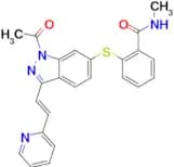 (E)-2-((1-Acetyl-3-(2-(pyridin-2-yl)vinyl)-1H-indazol-6-yl)thio)-N-methylbenzamide (Axitinib Impur…