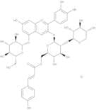 Cyanidin-3-O-(6''-coumaroyl)-sambubioside 5-O-glucoside chloride