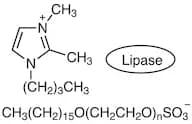 1-Butyl-2,3-dimethylimidazolium Polyethylene Glycol Hexadecyl Ether Sulfate coated Lipase