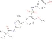N-[5-[3-[(4-Hydroxyphenyl)sulfamoyl]-4-methoxyphenyl]-4-methyl-1,3-thiazol-2-yl]-2,2-dimethylpropa…