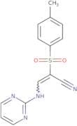 2-((4-methylphenyl)sulfonyl)-3-(pyrimidin-2-ylamino)prop-2-enenitrile