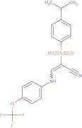2-((4-(isopropyl)phenyl)sulfonyl)-3-((4-(trifluoromethoxy)phenyl)amino)prop-2-enenitrile