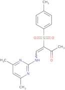 4-((4,6-dimethylpyrimidin-2-yl)amino)-3-((4-methylphenyl)sulfonyl)but-3-en-2-one