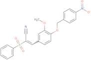 3-(3-methoxy-4-((4-nitrophenyl)methoxy)phenyl)-2-(phenylsulfonyl)prop-2-enenitrile