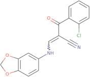 3-(benzo[3,4-d]1,3-dioxolen-5-ylamino)-2-((2-chlorophenyl)carbonyl)prop-2-enenitrile
