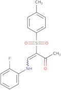 4-((2-fluorophenyl)amino)-3-((4-methylphenyl)sulfonyl)but-3-en-2-one