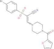 2-((4-bromophenyl)sulfonyl)-3-(4-(2-furylcarbonyl)piperazinyl)prop-2-enenitrile