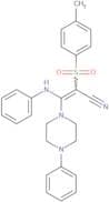 2-((4-methylphenyl)sulfonyl)-3-(phenylamino)-3-(4-phenylpiperazinyl)prop-2-enenitrile