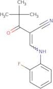 2-(2,2-dimethylpropanoyl)-3-((2-fluorophenyl)amino)prop-2-enenitrile
