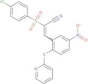 2-((4-chlorophenyl)sulfonyl)-3-(5-nitro-2-(2-pyridylthio)phenyl)prop-2-enenitrile