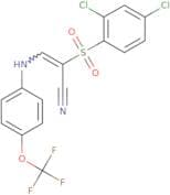2-((2,4-dichlorophenyl)sulfonyl)-3-((4-(trifluoromethoxy)phenyl)amino)prop-2-enenitrile