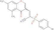 3-(5,7-dimethyl-4-oxo(4H-chromen-3-yl))-2-((4-bromophenyl)sulfonyl)prop-2-enenitrile