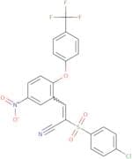 2-((4-chlorophenyl)sulfonyl)-3-(5-nitro-2-(4-(trifluoromethyl)phenoxy)phenyl)prop-2-enenitrile