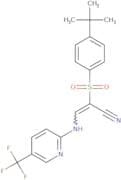 2-((4-(tert-butyl)phenyl)sulfonyl)-3-((5-(trifluoromethyl)(2-pyridyl))amino)prop-2-enenitrile