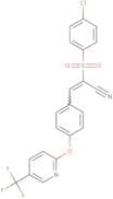2-((4-chlorophenyl)sulfonyl)-3-(4-(5-(trifluoromethyl)(2-pyridyloxy))phenyl)prop-2-enenitrile