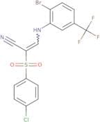 3-((2-bromo-5-(trifluoromethyl)phenyl)amino)-2-((4-chlorophenyl)sulfonyl)prop-2-enenitrile
