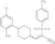 3-(4-(5-chloro-2-methylphenyl)piperazinyl)-2-((4-methylphenyl)sulfonyl)prop-2-enenitrile