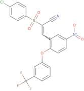 2-((4-chlorophenyl)sulfonyl)-3-(5-nitro-2-(3-(trifluoromethyl)phenoxy)phenyl)prop-2-enenitrile