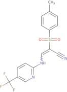 2-((4-methylphenyl)sulfonyl)-3-((5-(trifluoromethyl)(2-pyridyl))amino)prop-2-enenitrile