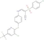 2-((4-chlorophenyl)sulfonyl)-3-((4-(3-chloro-5-(trifluoromethyl)(2-pyridylthio))phenyl)amino)prop-…