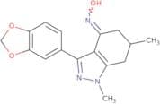 3-benzo[d]1,3-dioxolen-5-yl-4-(hydroxyimino)-1,6-dimethyl-5,6,7-trihydro1H-indazole