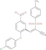 3-(2-(4-chlorophenylthio)-5-nitrophenyl)-2-((4-methylphenyl)sulfonyl)prop-2-enenitrile