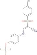 2-((4-methylphenyl)sulfonyl)-3-((4-(trifluoromethoxy)phenyl)amino)prop-2-enenitrile