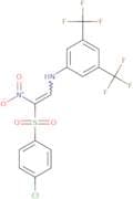 2-((3,5-bis(trifluoromethyl)phenyl)amino)-1-((4-chlorophenyl)sulfonyl)-1-nitroethene