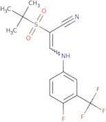 2-((tert-butyl)sulfonyl)-3-((4-fluoro-3-(trifluoromethyl)phenyl)amino)prop-2-enenitrile