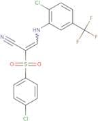 2-((4-chlorophenyl)sulfonyl)-3-((2-chloro-5-(trifluoromethyl)phenyl)amino)prop-2-enenitrile