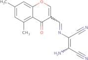 2-amino-1-(1-aza-2-(5,7-dimethyl-4-oxo(4H-chromen-3-yl))vinyl)ethene-1,2-dicarbonitrile