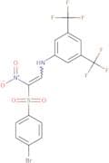 2-((3,5-bis(trifluoromethyl)phenyl)amino)-1-((4-bromophenyl)sulfonyl)-1-nitroethene
