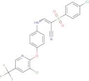 2-((4-chlorophenyl)sulfonyl)-3-((4-(3-chloro-5-(trifluoromethyl)(2-pyridyloxy))phenyl)amino)prop-2…