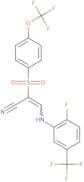 3-((2-fluoro-5-(trifluoromethyl)phenyl)amino)-2-((4-(trifluoromethoxy)phenyl)sulfonyl)prop-2-eneni…