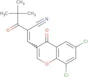 3-(6,8-dichloro-4-oxo(4H-chromen-3-yl))-2-(2,2-dimethylpropanoyl)prop-2-enenitrile