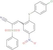 3-(2-(4-chlorophenylthio)-5-nitrophenyl)-2-(phenylsulfonyl)prop-2-enenitrile