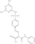 2-acetyl-3-((4-(((2,6-dimethylpyrimidin-4-yl)amino)sulfonyl)phenyl)amino)-N-phenylprop-2-enamide