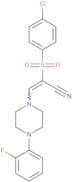 2-((4-chlorophenyl)sulfonyl)-3-(4-(2-fluorophenyl)piperazinyl)prop-2-enenitrile